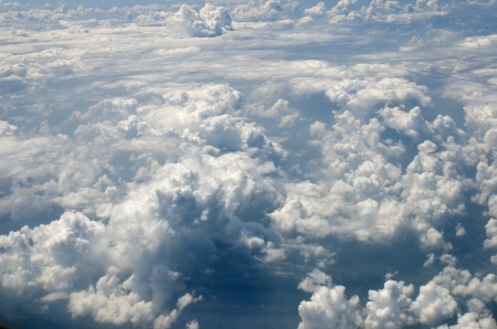 Clouds, a view from airplane windowの写真素材