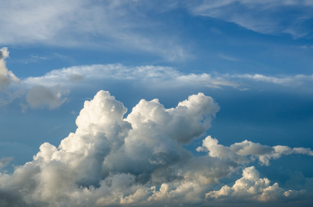 Bright sky and Clouds, a view from top of mountainの写真素材