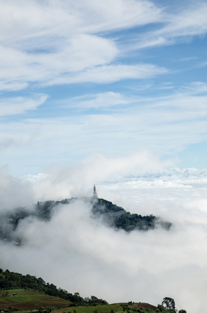 Amazing view of Pagoda on top of mountainの写真素材