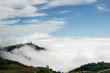 Amazing view of Pagoda on top of mountainの写真素材