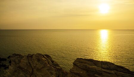 Amazing view of dramatic sunset in Lanta Island, Thailandの写真素材