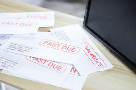 Past due invoices and announcementsの写真素材