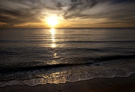 Beach of Thailand in the morning sunsetの写真素材