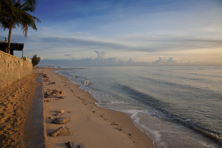 Coastline in Thailand in the morning sunsetの写真素材