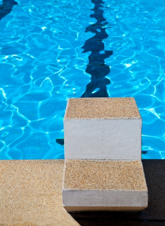 Starting jump board of swimming pool の写真素材
