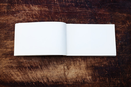 notepad on rustic wooden table