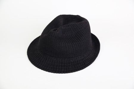 fedora hat isolated on whiteの写真素材