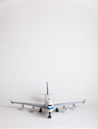 airplane toy on white backgroundの写真素材