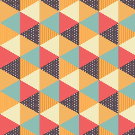 Vintage colored  triangular seamless pattern.のイラスト素材