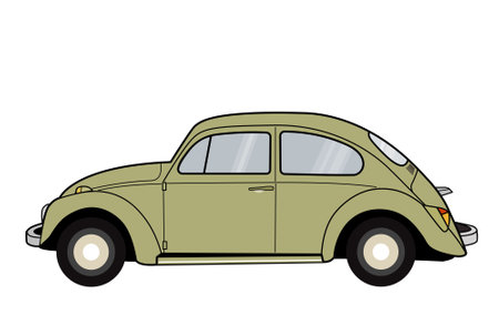 Vintage car isolated vector illustrationのイラスト素材