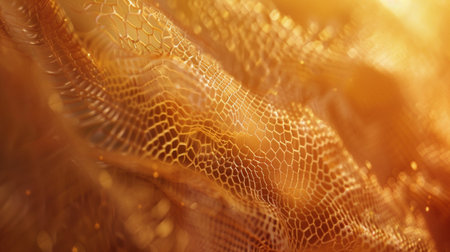 A captivating abstract golden texture featuring intricate geometric patterns and light reflections. Ideal for backgrounds, designs, and creative projects.の素材