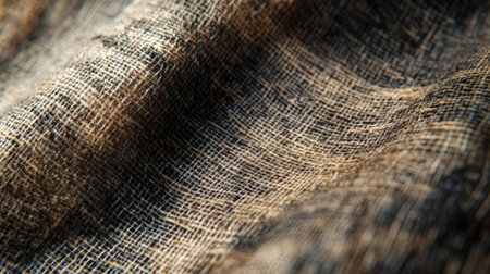 This image showcases a close-up of natural fabric texture, highlighting the intricate weave and gentle waves in the material. Perfect for design projects.の素材