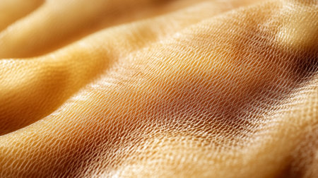 This close-up image showcases a soft golden fabric with a delicate sheen, highlighting its smooth texture and natural drape, perfect for creative projects or elegant designs.の素材