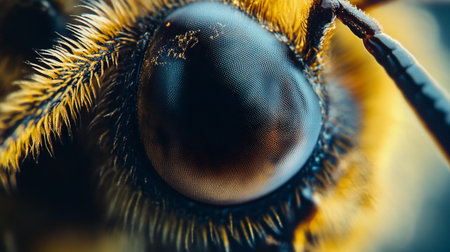 This stunning close-up captures the intricate details of an insect eye, showcasing vibrant colors and textures, perfect for nature enthusiasts and scientific imagery.の素材