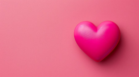 A vibrant pink heart shape sits on a soft pink background, perfectly capturing the essence of love and affection for creative projects and decorations.の素材