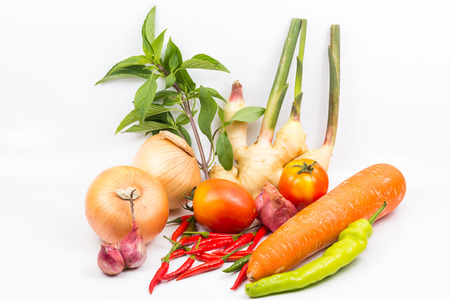 Thai Vegetable on a white backgroundの写真素材