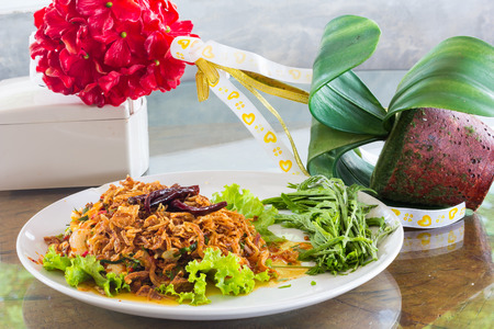Thai food Spicy oysters.の写真素材