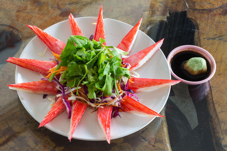 Crab stick, ready to eat japanese foodの写真素材