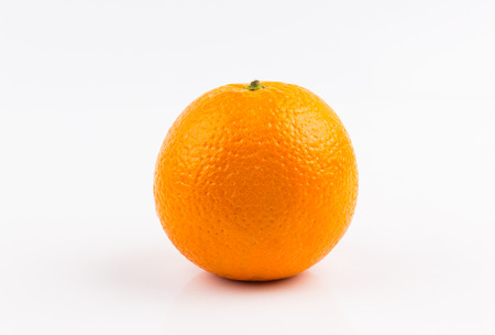 Ripe orange on white backgroundの写真素材