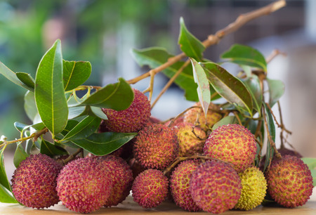 fruit/Litchi fruit on table.の写真素材