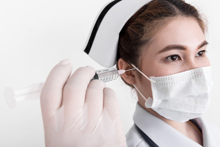 A young attractive asian nurse, model is a asian femaleの写真素材