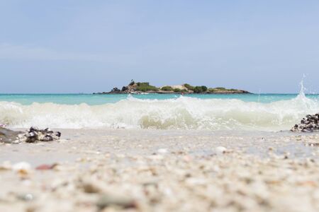 A little shore wave on the summer beachの写真素材