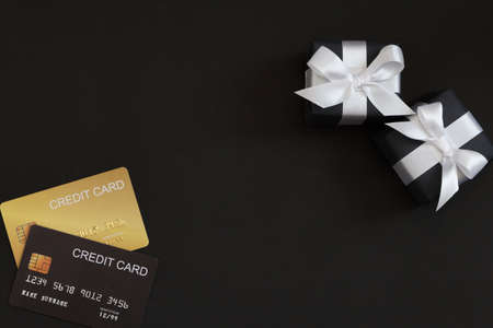 Mock-up online sales day with black paper background