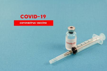 Corona virus vaccine in bottles. The medical concept.の写真素材