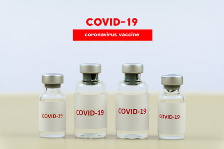 virus vaccine in bottles.The medical concept.