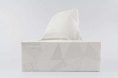White tissue paper box on the white background.の写真素材