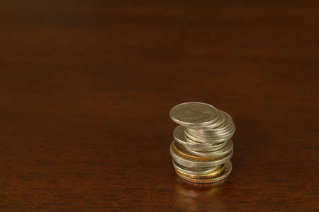 Close up of the coins single stack.
