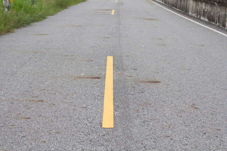 Close up empty of old road.