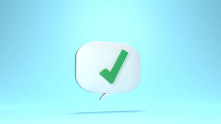 3d illustration, The Business pop up check mark notification.の写真素材