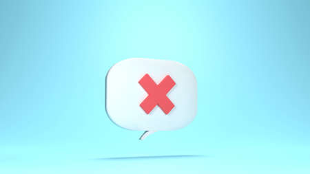 3d illustration, The Business pop up wrong mark notification.の写真素材