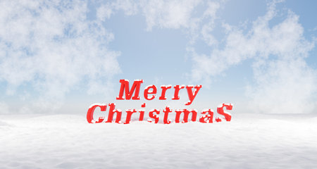 3D Rendering, Christmas and New concept. Christmas greeting with winter backgroundの写真素材
