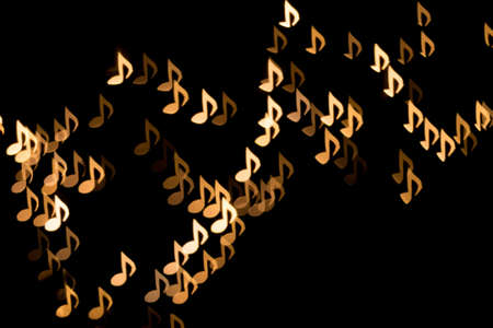 golden music note  bokeh backgroundの写真素材