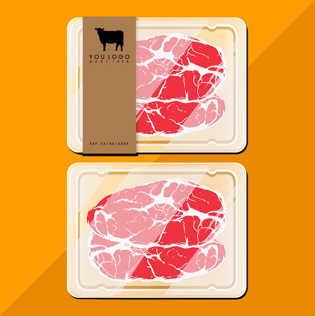 Beef in Package plastic.  suitable for design package.のイラスト素材