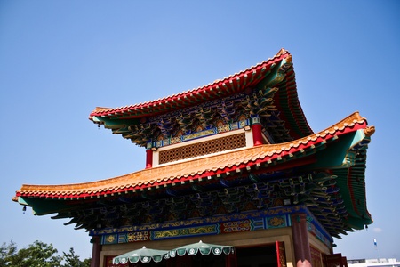 Chinese temple on the Thai tourist attractions in Bangkok, Thailand
