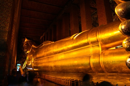Reclining Buddha statue in Thailand Buddha Temple Wat Pho , Asian style Buddha Artのeditorial素材