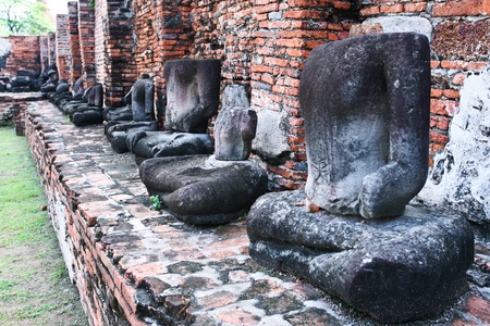 Old Temple of Ayuthaya, Thailandの写真素材