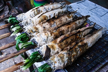 A type of grilled food in Thailandの写真素材