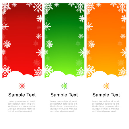 Vector Christmas Greeting Card with Snowflakes のイラスト素材