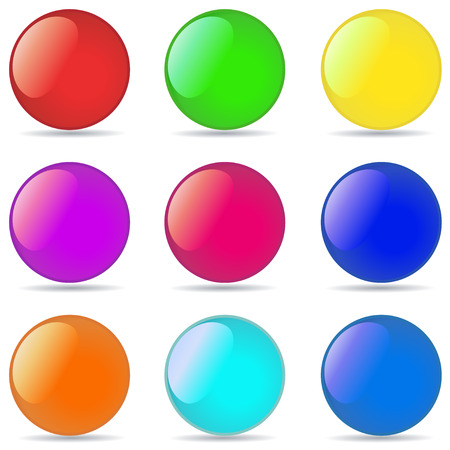 Vector illustration of coloured glossy and shiny network sphere icon  のイラスト素材
