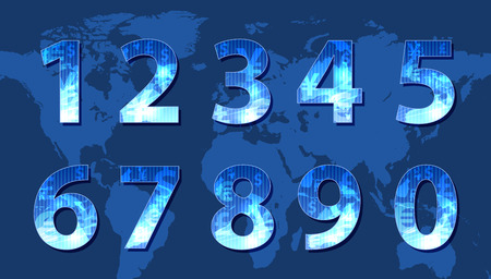 numbers with random texture  のイラスト素材