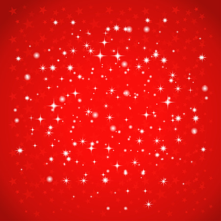 Shiny starry lights on red background のイラスト素材