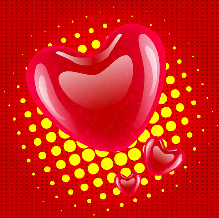 Inside a heart with stars isolated on white background  のイラスト素材