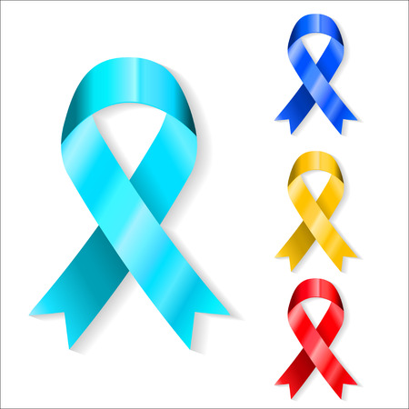 Four color ribbons isolated on white background  のイラスト素材