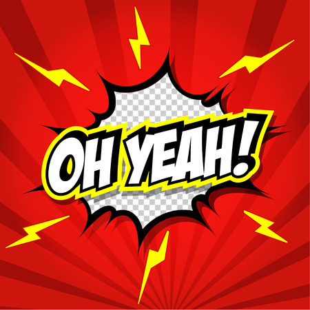 OH YEAH  Comic Speech Bubble, Cartoon のイラスト素材