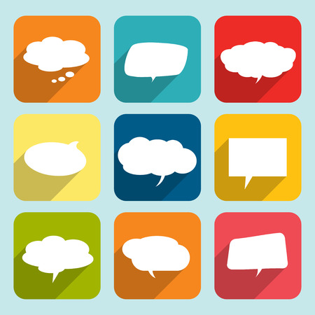 Collection of comic style white speech bubbles  のイラスト素材