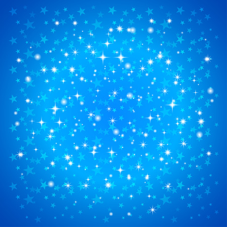 Vector Christmas Greeting Card with Snowflakes on Blue Background のイラスト素材